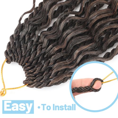 24 Inch Bohemian Senegalese Twist Crochet Hair with Curly Ends - Pre-Looped Goddess Braids for Black Women - Pack of 9, Color 1B/30#