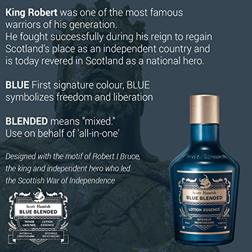 Scott Hamish Blue Blended Lotion Essence ? Men Anti Aging Face Moisturizer with Hyaluronic Acid & Amino Acid ? Anti Wrinkle Face Emulsion to Restore Vitality & Firmness, 6.09 fl.oz.