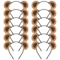 YARIEW 12pc Bear Headbands - Plush Bear Ears Hairbands with Style D