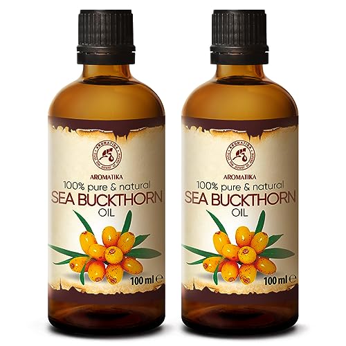 Sea Buckthorn Oil 3.4 Fl Oz Pack of 2 - Cold Pressed & Natural Skin & Hair Care