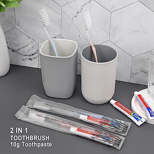 100 Pack Disposable Toothbrushes with 10g Travel Toothpaste - Individually Wrapped, Soft Bristle, Ideal for Travel & Hotels - Variation of THIS listing