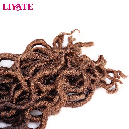 14 Inch Faux Locs Crochet Hair - Soft Goddess Locs for Black Women, 6 Packs, Variation of 1B/4/30