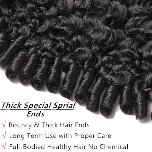 Burmese Curly Human Hair Extensions - 28-34 Inch Black Wet & Wavy Bundles 150g