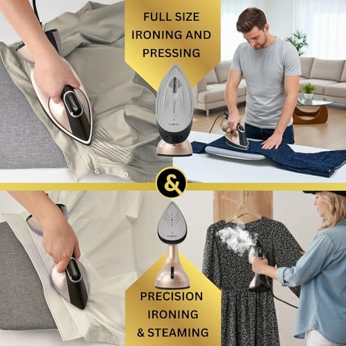Gold 2-in-1 Iron & Garment Steamer with Detachable Soleplate - 1600W
