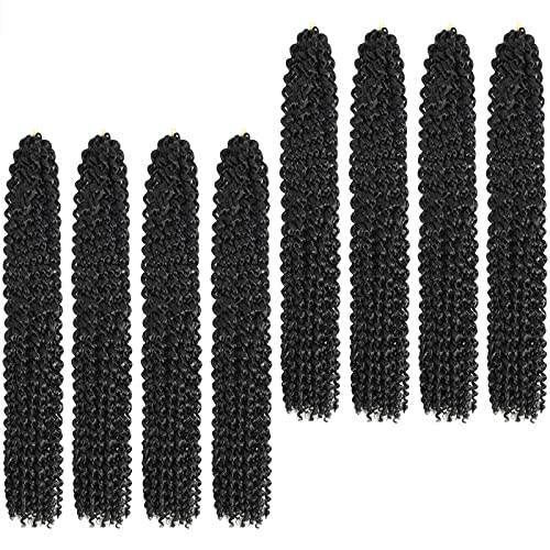 Alrence Passion Twist Hair 26 Inch Water Wave Crochet Hair - 1B# - Pack of 8