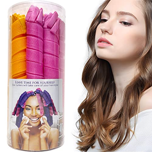 50 Pcs Heatless Spiral Hair Curlers Set - No Heat Long Hair Styling Tools