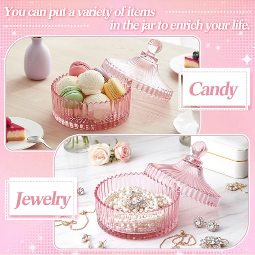 Extra Large Body Powder Puff and Container, 5.5'' Crystal Container with 5.3'' Oversize Dust Powder Puff Washable Reusable Face Body Glitter Wet Dry Makeup for Women(Pink)