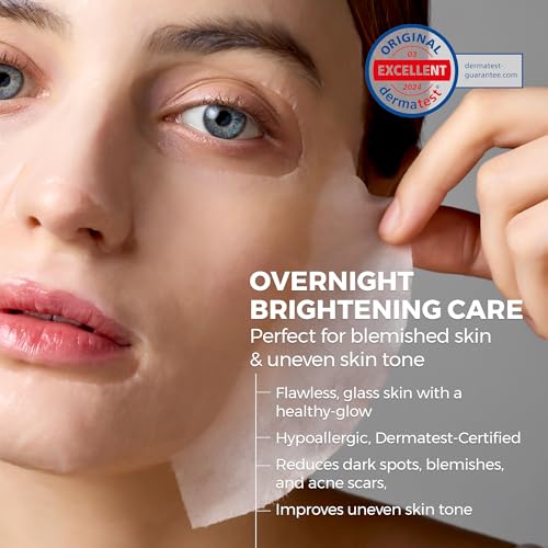 Pure Brightening Facial Sheet Mask Infused with Probiotics, Rice Water and Niacinamide (Pack of 10)