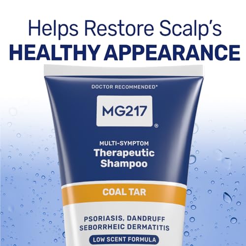 MG217 Psoriasis Shampoo with Coal Tar - 8 Fl Oz Pack of 6 - Therapeutic Scalp Treatment for Itching & Flaking