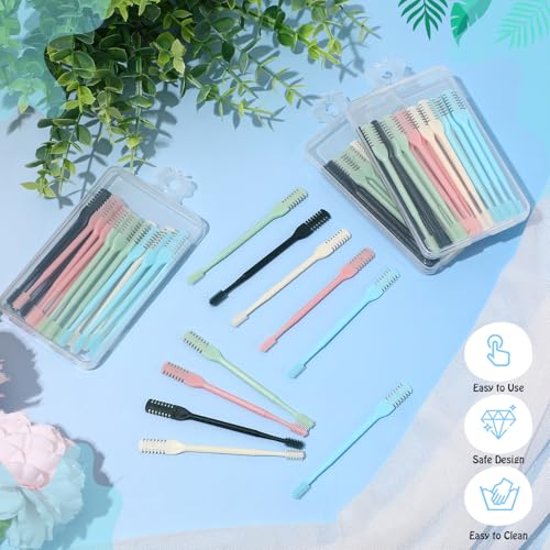 72 Pcs 2-in-1 Nasal Hair Cutter Double Sided Nose Hair Trimmer Bulk for Women Men Portable 360¡Æ Rotating Manual Nose Nasal Knife Soft Cleaning Brush Box Package Multicolor