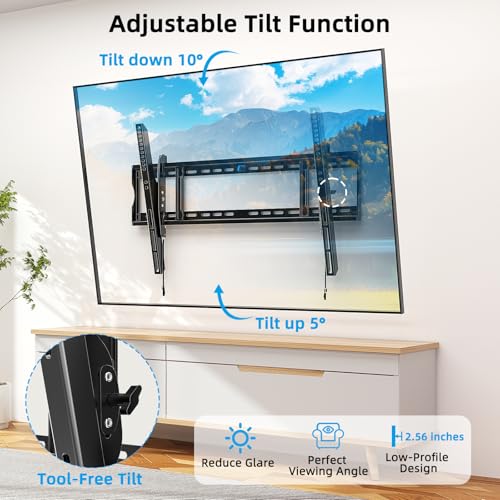 Heavy Duty Tilting Wall Mount for 55-130 Inch TVs - VESA 900x600, 220 lbs