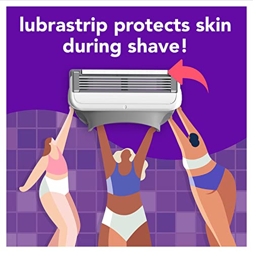 Women’s Razor Blade Refills with Lubrastrip - Purple, Pack of 12