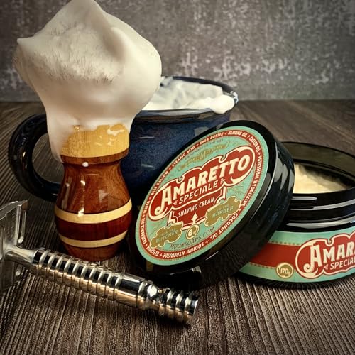 Moon Soaps Amaretto Speciale Tallow Shaving Soap with Almond & Cherry, 6 oz