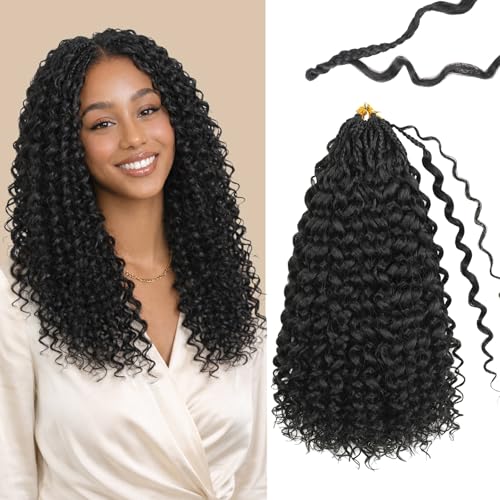 8 Packs Prelooped Boho Gogo Curl Crochet Hair(14 Inch,1B#)