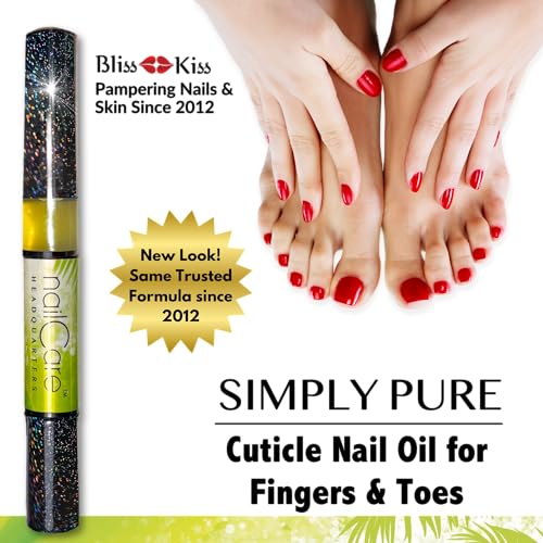 Cuticle Oil Pen for Nails - Nail Strengthener & Growth Oil and Serum for Damaged Nails, Hangnails w/Jojoba cuticle oil?Coconut Lime Verbena Fragrance - Holographic Glitter Pens 4-Pack