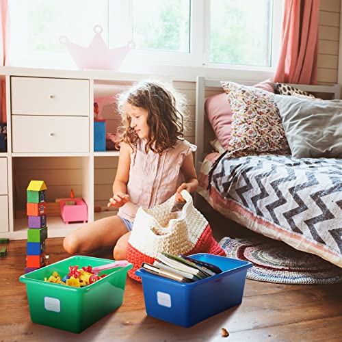 Classroom Storage Bins Set of 24 - Colorful Plastic Cubby Organizers 11.5 x 7.5 x 5 Inch