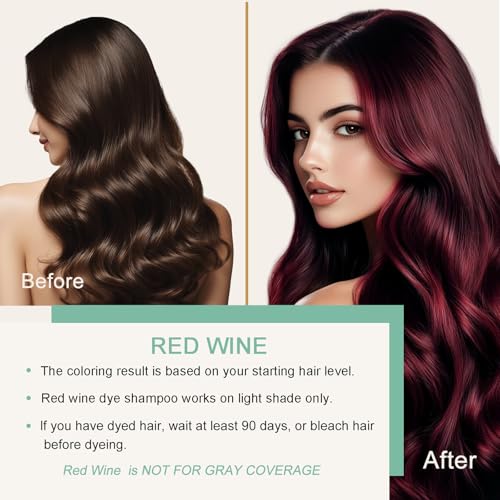 Fvquhvo Burgundy Red Hair Dye Shampoo & Conditioner - Dark Red Wine Variant