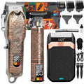 Professional Hair Clippers for Men, Cordless Hair Trimmer & Beard Trimmer Set with Adjustable Fade Lever, LED Display, Long-Lasting Battery, for Home & Barber Use