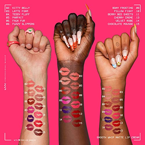 NYX PROFESSIONAL MAKEUP Smooth Whip Matte Lip Cream, Long Lasting, Moisturizing, Vegan Liquid Lipstick - Bday Frosting (Violet Red)