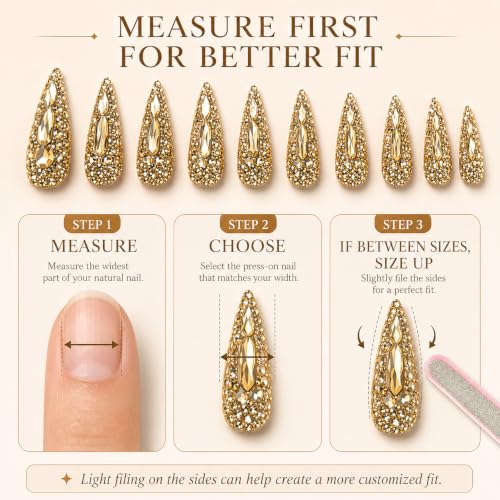 AKA Unicorn Long Stiletto Rhinestone Press On Nails - Handmade Fake Nails Set