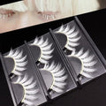 White False Eyelashes Cosplay Halloween White Eye lashes Extension Tools Natural Looking Anime Makeup Masquerade Party Eyelashes (White-3pairs)