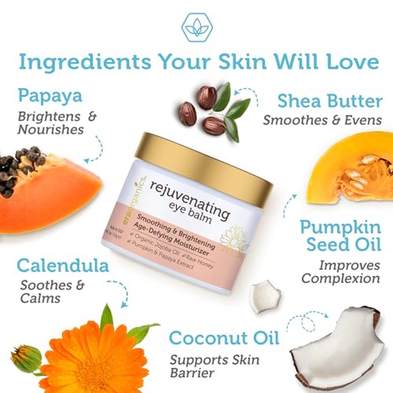 Era Organics Vitamin C Face & Organic Eye Cream ? Nourishing Vitamin C Face Cream for Fine Lines, Wrinkles + USDA Organic Eye Balm for Puffiness, Bags ? Made in USA, Safe For Sensitive Skin