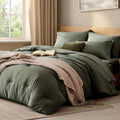 Alpine Olive Oversized King Comforter Set 7 Pieces Bed in a Bag - WRENSONGE