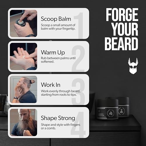 Viking Storm Beard Balm - Natural Low-Hold Grooming & Cologne Fragrance, 50g