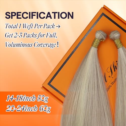 Full Shine Genius Weft Hair Extensions 20 Inch 60G - Platinum Blonde with Ash Highlights