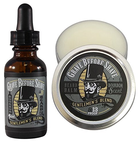 Gentlemen's Beard Care Pack with Balm & Oil - 1.5 Ounce Pack of 2, Bourbon Scent