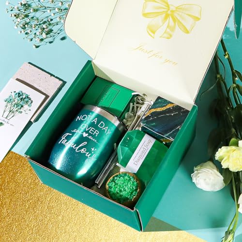 Emerald Green Spa Gift Basket for Women - Relaxation & Self-Care Set