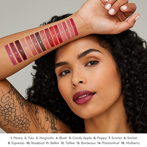 Jane Iredale ColorLuxe Hydrating Cream Lipstick Rosebud – Vegan, Satin Finish, Bold Pigment