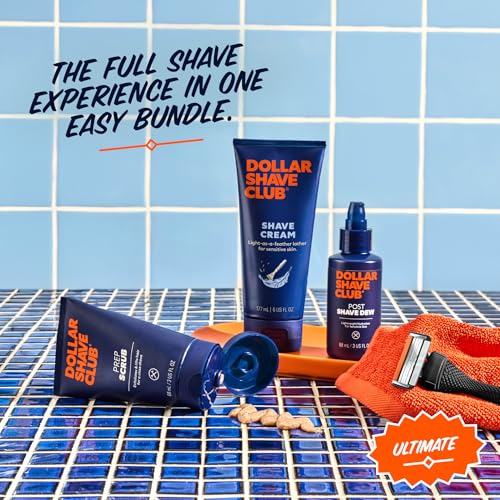 Dollar Shave Club 4 Blade Razor Shaving Set with Pre & Post Routine (Black, 1 Count)