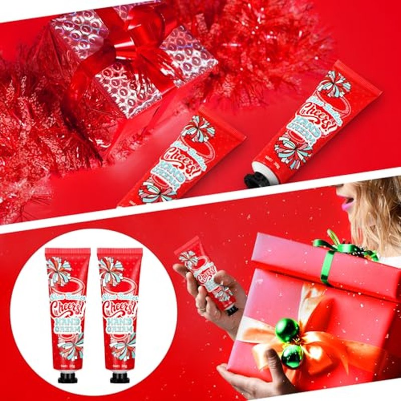 24 Pcs Cheer Team Hand Cream Bulk Small Galentines Valentines Day Gifts for Women Friends Cheerleader Goodie Bag Stuffers Mini Cheerleading Lotion Homecoming Season Party Favors(Red)