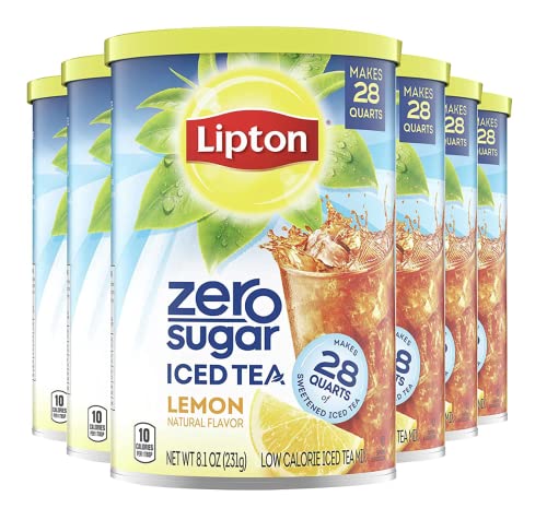 Zero Sugar Lemon Iced Tea Mix - Makes 28 Quarts, Pack of 6