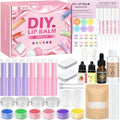 DIY Lip Balm Kit with Shea Butter, Beeswax & Natural Oils - Make Your Own Moisturizing Lip Gloss for Women & Girls