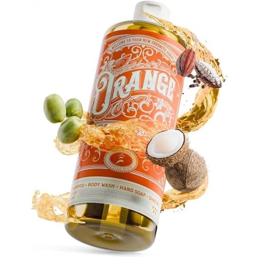 Carolina Castile Soap Carolina Orange, Unscented and Sage Lime Castile Soap Liquid - 32 oz Vegan & Pure Organic Concentrated Non Drying All Natural Formula Body Wash & Shampoo