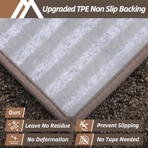 Brown Edging Stair Treads Non-Slip Carpet Mat 28x9in 15pcs - COSY HOMEER