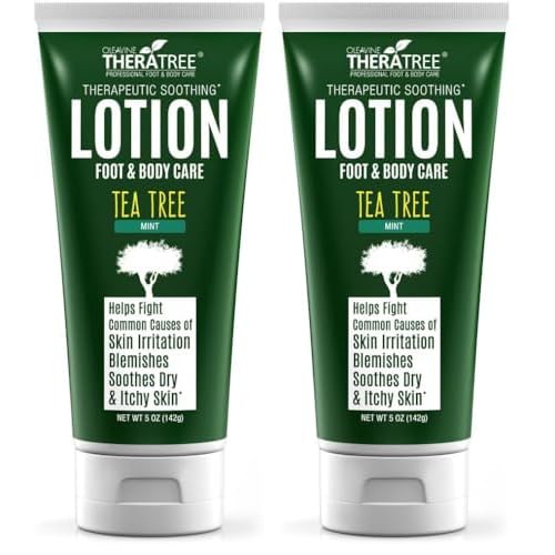 Tea Tree Oil Lotion with Neem Oil for Foot & Body - Helps Soothe Skin Irritation and Fight Body Odor TheraTree (Pack of 2)