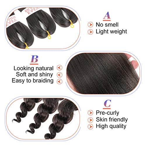 22 Inch Pre Stretched French Curly Braiding Hair - 6 Pack Goddess Curl Crochet Braid #4