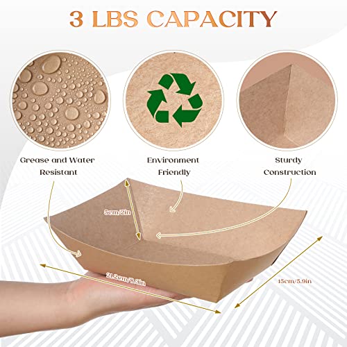 1000 Pcs Food Trays & Greaseproof Deli Liners - Rustic Brown, 3 Lb Capacity