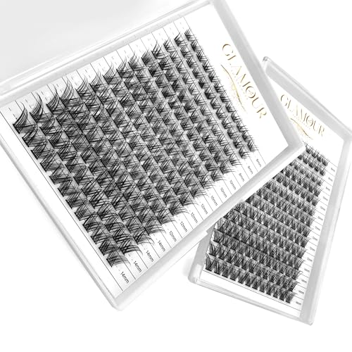 RoyalGlam Lash, Lash Clusters - C Curl Eyelash Cluster, 8mm-14mm Length, 0.07mm 30D-40D Thickness - Natural, Fluffy, Whispy, Reusable Eyelash Extension - 14 Rows, 112pcs.