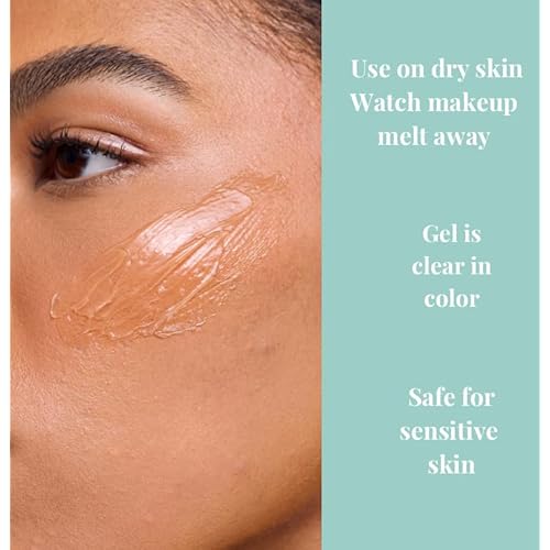 Cleansing Gel Makeup Remover, Removes Waterproof Mascara, 3-In-1 Cleanser, Oil Based, Moisturizing, Great For Sensitive Skin, All Natural, TSA Friendly, 3.38 fl oz (Pack of 2)