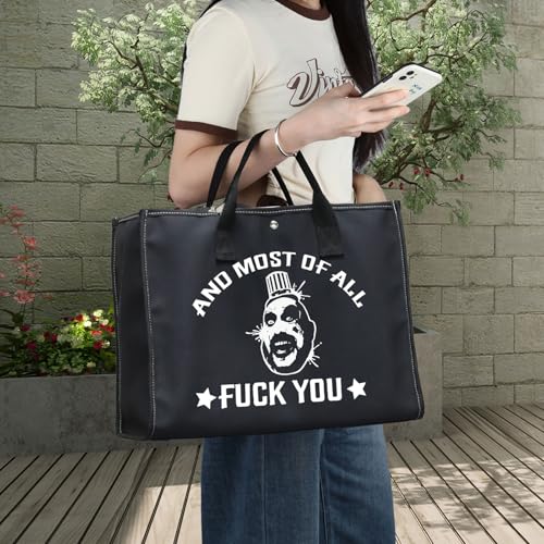 BWWKTOP Captain Spaulding Cosmetic Makeup Bag Horror Movie Inspired Gifts And Most Of All Fu*k You Zipper Pouch Bag For Movie Fans (And Most BG)