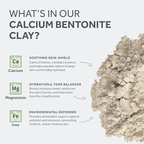 Calcium Bentonite Clay Powder 5 Lb ? Natural Heavy Metal Detox & Deep Pore Cleansing | Indian Healing | DIY Hair & Facial Mask Treatment for Sensitive Skin | Deo, Bath & Foot Soak