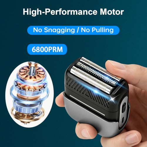 Qasoiti Gunmetal Gray Portable Electric Foil Shaver for Men Face