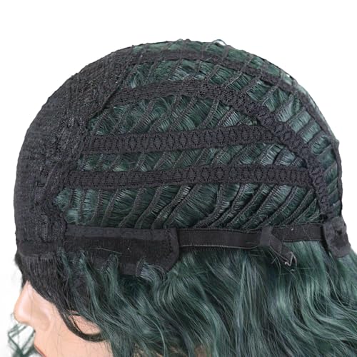 Long Curly Green Wig for Women - Deep Emerald 26 Inch Costume & Cosplay Hair