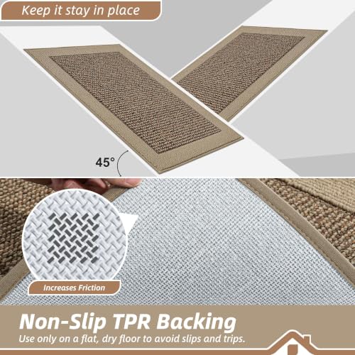 Indoor Door Mat 36x60 Taupe Dirt Trapper Non-Slip Entryway Rug - Low Profile