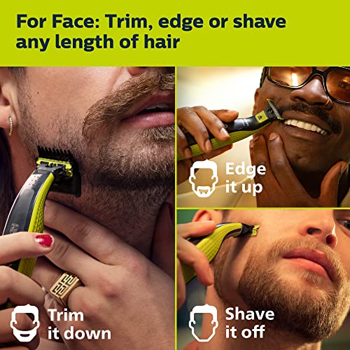 Philips Norelco OneBlade 360 Replacement Blades, for OneBlade Electric Shaver and Trimmer, Durable Stainless Steel, Trim, Edge and Shave, 2 pack, QP420/80