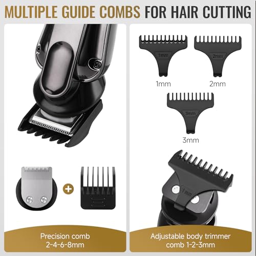 BEAUTYCARE 5-in-1 Men Grooming Kit with Zero-Gapped T-Blade, Cordless & Waterproof